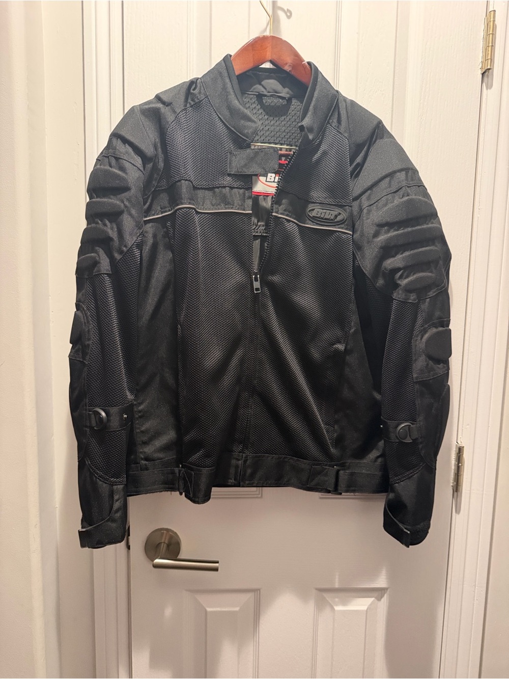 Men’s Black Tactical Motorcycle Jacket with Ventilated Panels